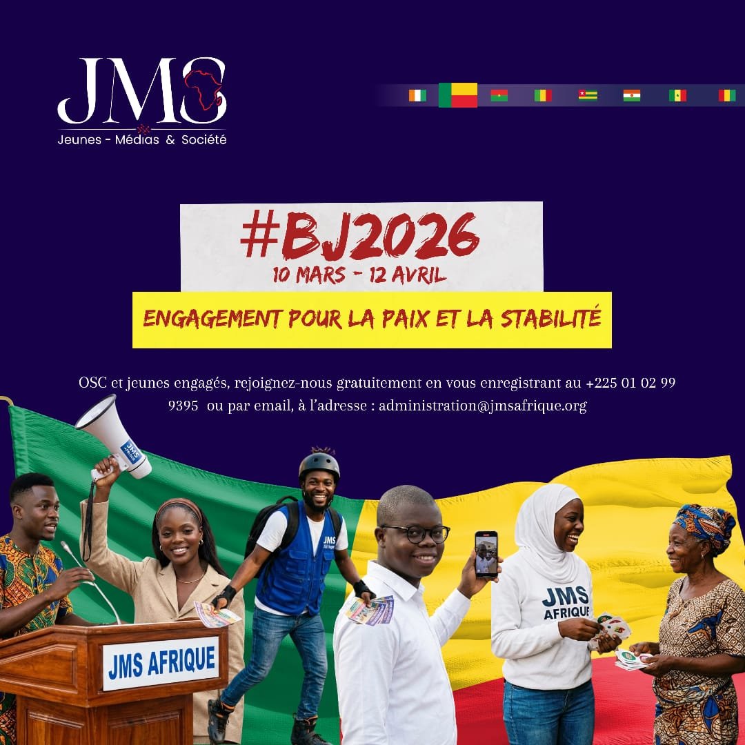 #BJ2026 : JMS Afrique lance son premier programme au Bénin pour la paix et la stabilité en année électorale
